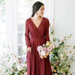 GREEN Revelry Juliet Chiffon Bridesmaid Dress